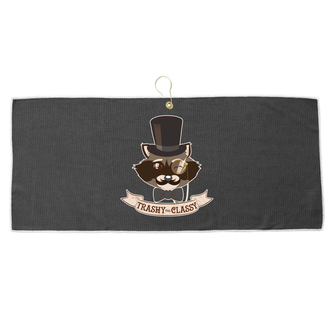 Fancy Trashy Classy Raccoon Large Microfiber Waffle Golf Towel
