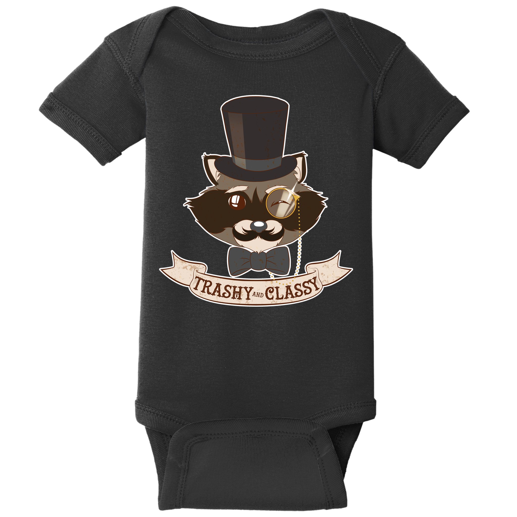 Fancy Trashy Classy Raccoon Baby Bodysuit