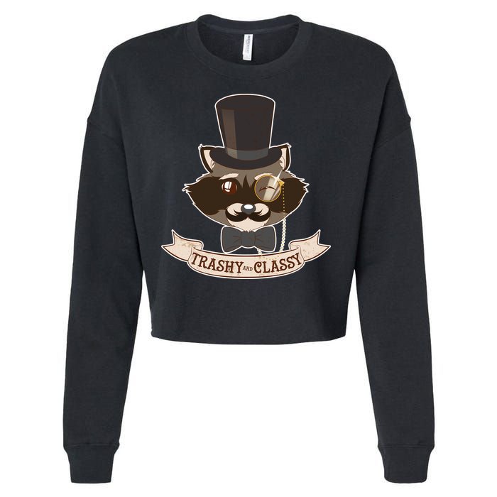 Fancy Trashy Classy Raccoon Cropped Pullover Crew