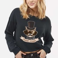Fancy Trashy Classy Raccoon Cropped Pullover Crew