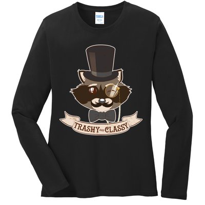 Fancy Trashy Classy Raccoon Ladies Long Sleeve Shirt
