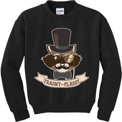Fancy Trashy Classy Raccoon Kids Sweatshirt