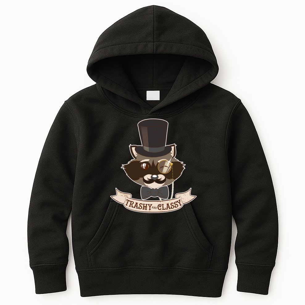Fancy Trashy Classy Raccoon Kids Hoodie