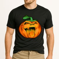 Fanged Fire Jack O' Lantern Pumpkin Halloween Cooling Performance Crew T-Shirt