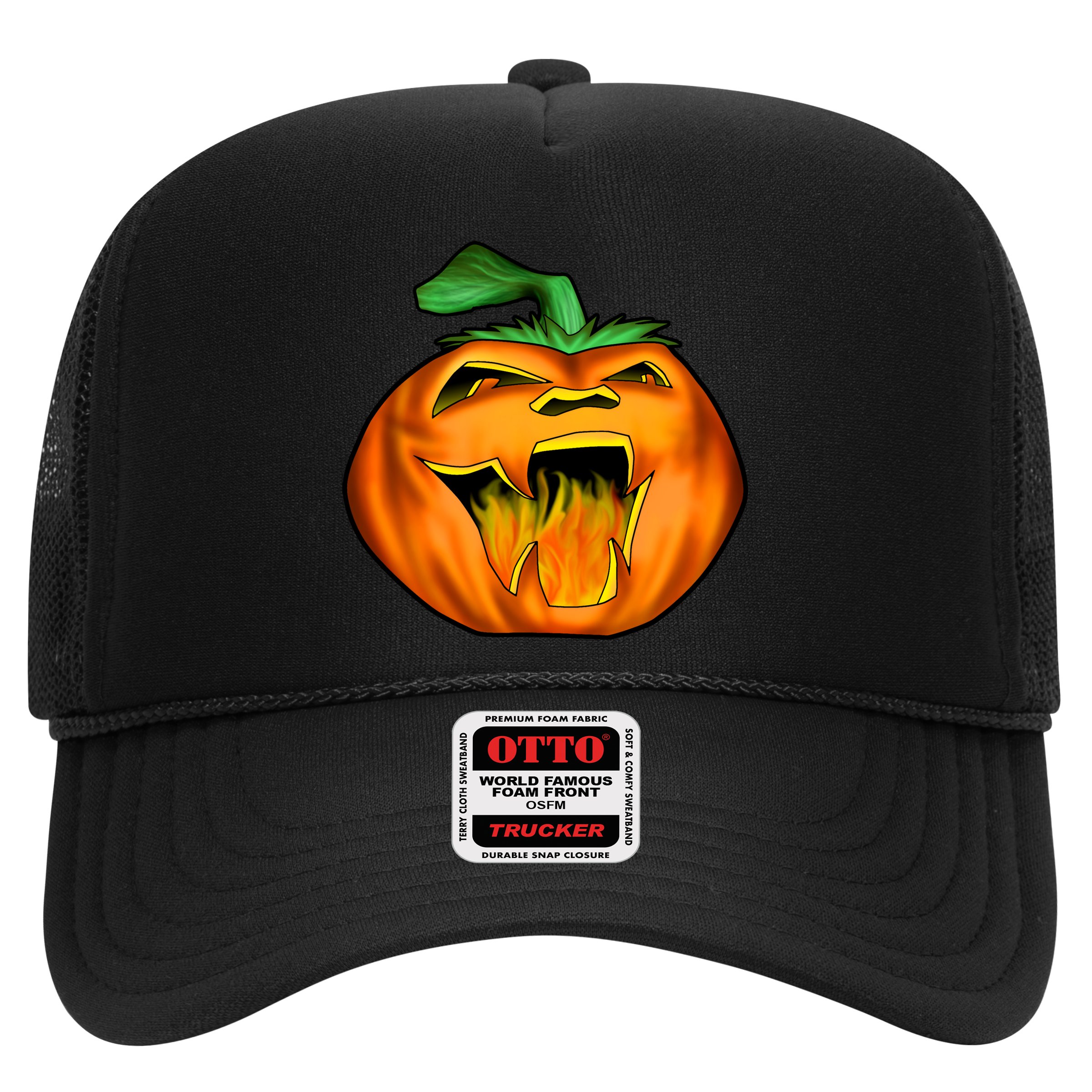 Fanged Fire Jack O' Lantern Pumpkin Halloween Hat