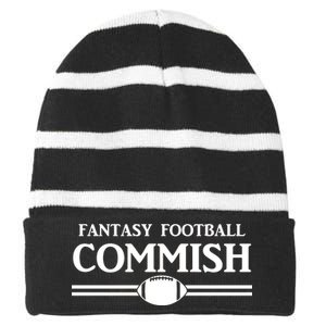 Fantasy Football Commish Striped Beanie with Solid Band