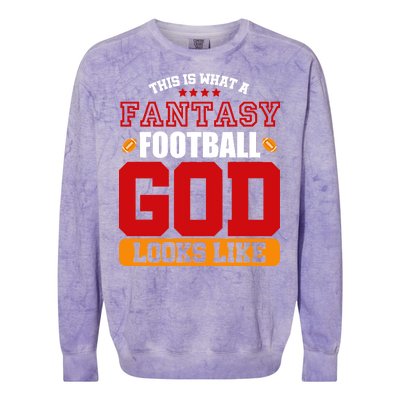 Fantasy Football God Colorblast Crewneck Sweatshirt