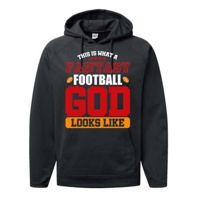 Fantasy Football God Performance Fleece Hoodie