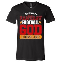 Fantasy Football God V-Neck T-Shirt