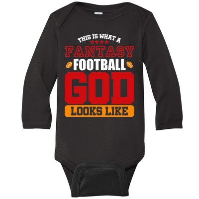 Fantasy Football God Baby Long Sleeve Bodysuit