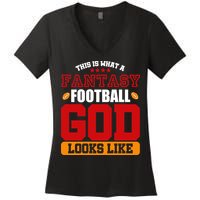 Fantasy Football God Women's V-Neck T-Shirt