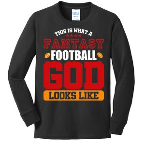 Fantasy Football God Kids Long Sleeve Shirt