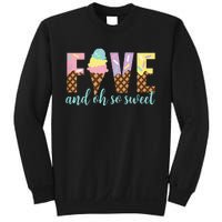 Five and Oh So Sweet Ice Cream 5th Birthday Sweatshirt