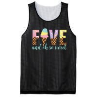 Five and Oh So Sweet Ice Cream 5th Birthday Mesh Reversible Basketball Jersey Tank