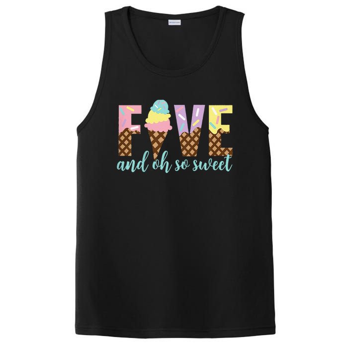 Five and Oh So Sweet Ice Cream 5th Birthday PosiCharge Competitor Tank