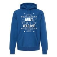 Funny Aunt Of The Wild One Gift Cute Aunties Gift Premium Hoodie