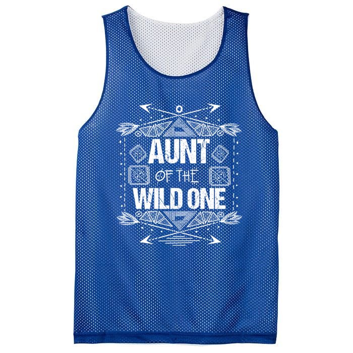 Funny Aunt Of The Wild One Gift Cute Aunties Gift Mesh Reversible Basketball Jersey Tank