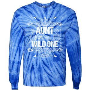 Funny Aunt Of The Wild One Gift Cute Aunties Gift Tie-Dye Long Sleeve Shirt