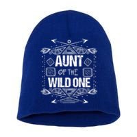 Funny Aunt Of The Wild One Gift Cute Aunties Gift Short Acrylic Beanie