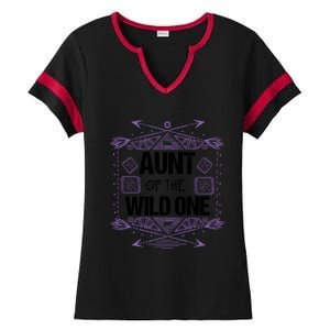 Funny Aunt Of The Wild One Gift Cute Aunties Cute Gift Ladies Halftime Notch Neck Tee