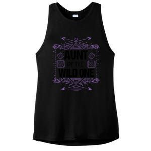 Funny Aunt Of The Wild One Gift Cute Aunties Cute Gift Ladies PosiCharge Tri-Blend Wicking Tank