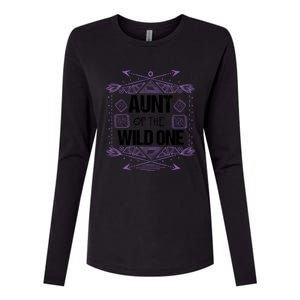 Funny Aunt Of The Wild One Gift Cute Aunties Cute Gift Womens Cotton Relaxed Long Sleeve T-Shirt