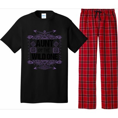 Funny Aunt Of The Wild One Gift Cute Aunties Cute Gift Pajama Set