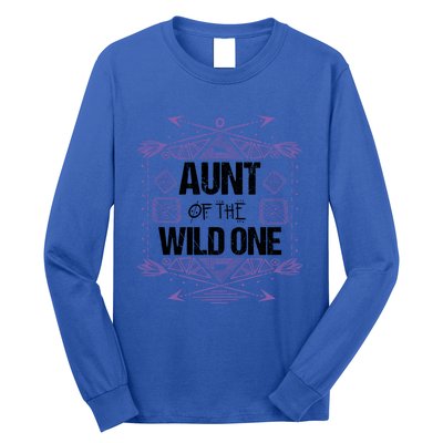 Funny Aunt Of The Wild One Gift Cute Aunties Cute Gift Long Sleeve Shirt