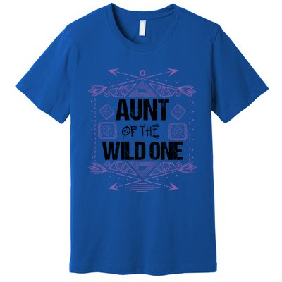 Funny Aunt Of The Wild One Gift Cute Aunties Cute Gift Premium T-Shirt