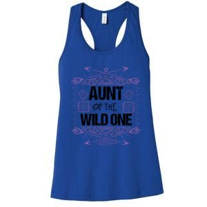 Funny Aunt Of The Wild One Gift Cute Aunties Cute Gift Women's Racerback Tank