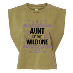 Funny Aunt Of The Wild One Gift Cute Aunties Cute Gift Garment-Dyed Women's Muscle Tee