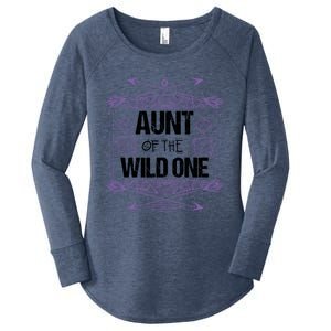 Funny Aunt Of The Wild One Gift Cute Aunties Cute Gift Women's Perfect Tri Tunic Long Sleeve Shirt