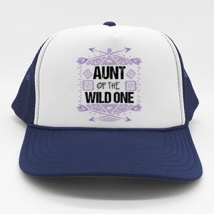 Funny Aunt Of The Wild One Gift Cute Aunties Cute Gift Trucker Hat