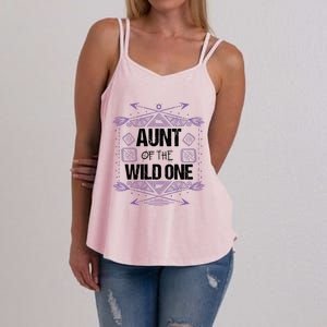 Funny Aunt Of The Wild One Gift Cute Aunties Cute Gift Women's Strappy Tank