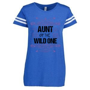 Funny Aunt Of The Wild One Gift Cute Aunties Cute Gift Enza Ladies Jersey Football T-Shirt