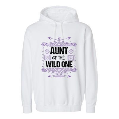 Funny Aunt Of The Wild One Gift Cute Aunties Cute Gift Garment-Dyed Fleece Hoodie