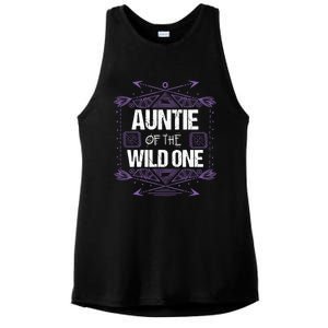 Funny Auntie Of The Wild One Gift Cute Aunt Gift Ladies PosiCharge Tri-Blend Wicking Tank