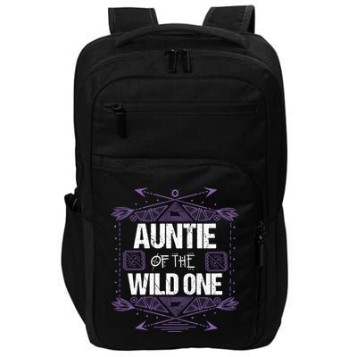 Funny Auntie Of The Wild One Gift Cute Aunt Gift Impact Tech Backpack