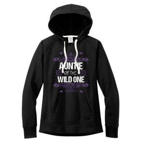 Funny Auntie Of The Wild One Gift Cute Aunt Gift Women's Fleece Hoodie