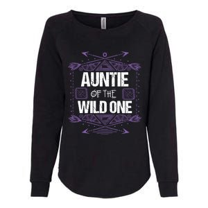 Funny Auntie Of The Wild One Gift Cute Aunt Gift Womens California Wash Sweatshirt