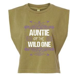 Funny Auntie Of The Wild One Gift Cute Aunt Gift Garment-Dyed Women's Muscle Tee