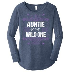 Funny Auntie Of The Wild One Gift Cute Aunt Gift Women's Perfect Tri Tunic Long Sleeve Shirt