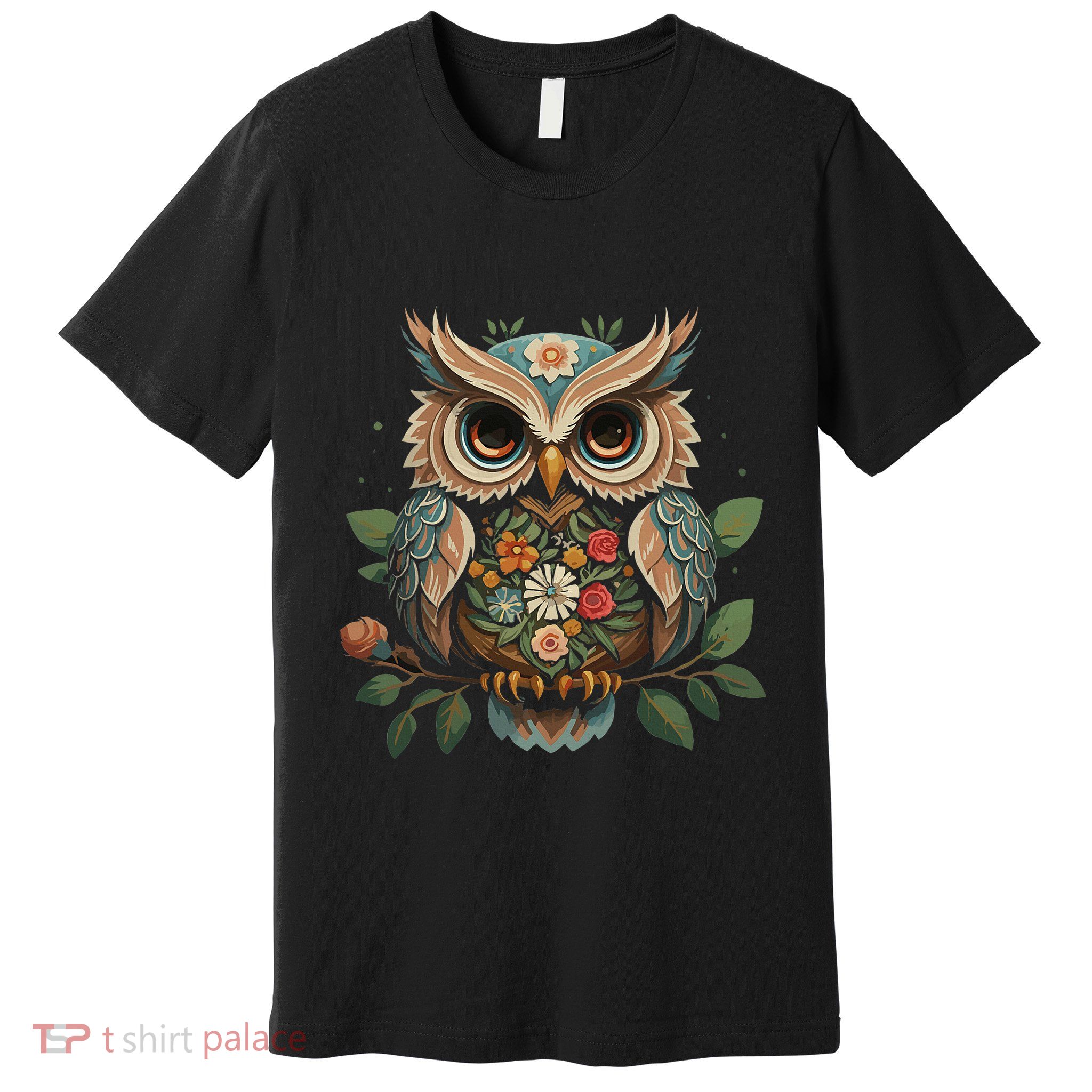 Floral Aesthetic Owl For Cottagecore Owl Premium T-Shirt