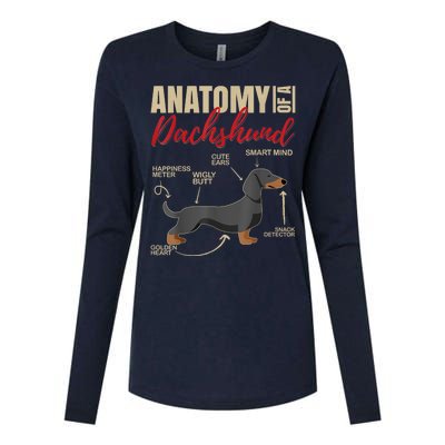 Funny Anatomy Of A Dachshund Dog Gift Womens Cotton Relaxed Long Sleeve T-Shirt