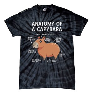 Funny Anatomy Of A Capybara Tie-Dye T-Shirt