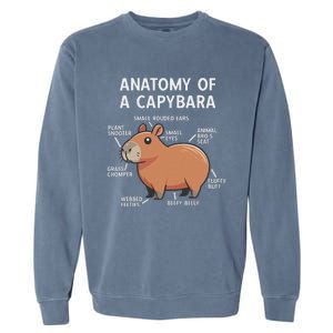 Funny Anatomy Of A Capybara Garment-Dyed Sweatshirt