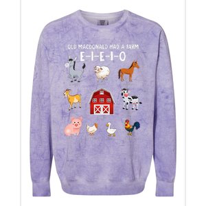 Farm Animals Old MacDonald Had A Farm EIEIO Colorblast Crewneck Sweatshirt