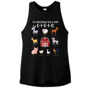 Farm Animals Old MacDonald Had A Farm EIEIO Ladies PosiCharge Tri-Blend Wicking Tank