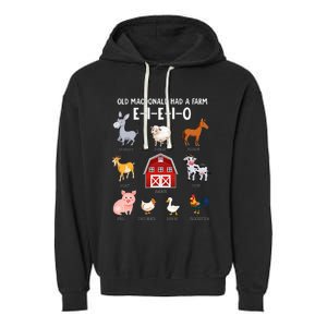 Farm Animals Old MacDonald Had A Farm EIEIO Garment-Dyed Fleece Hoodie