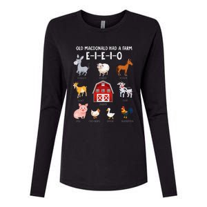 Farm Animals Old MacDonald Had A Farm EIEIO Womens Cotton Relaxed Long Sleeve T-Shirt